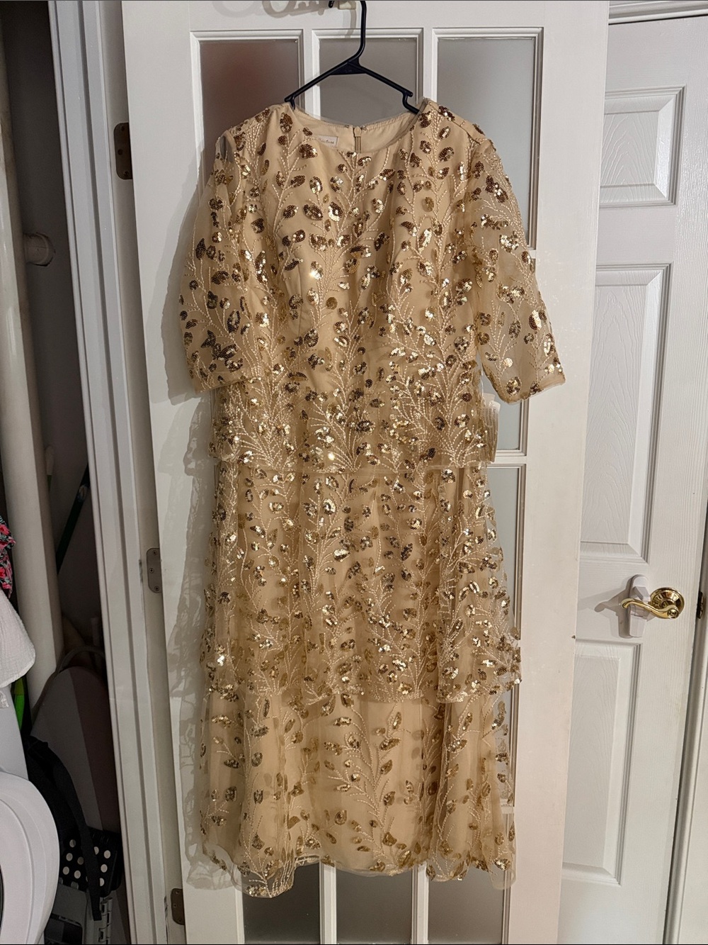 Gold Sequin Embroidered Wedding Dress